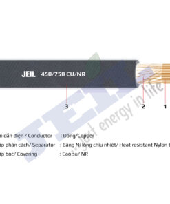Cáp mềm vỏ bọc cao su (cáp hàn) 450/750V - Cu/NR